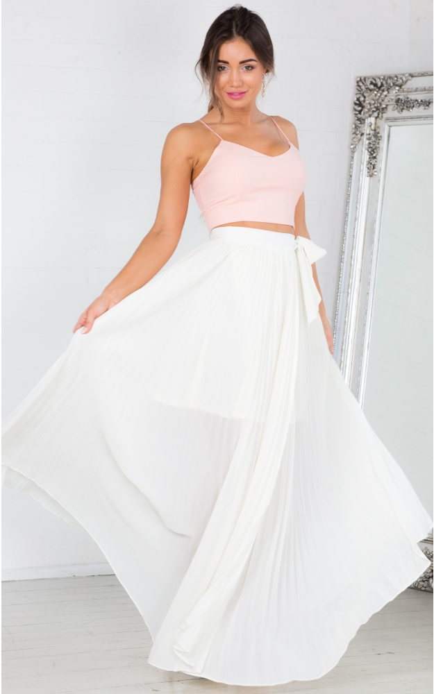 Flown In Maxi Skirt in White SHOWPO Fashion Online