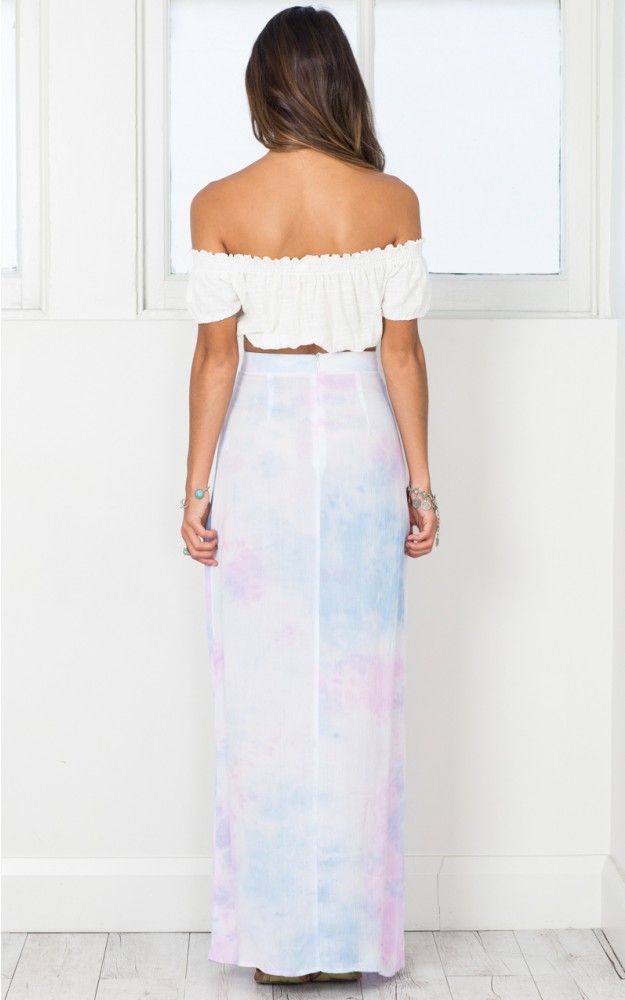 Powder Room skirt in blue print | Showpo