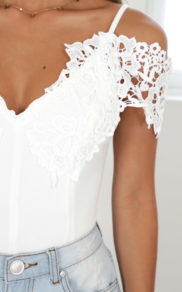 pretty little thing white lace body 6 1