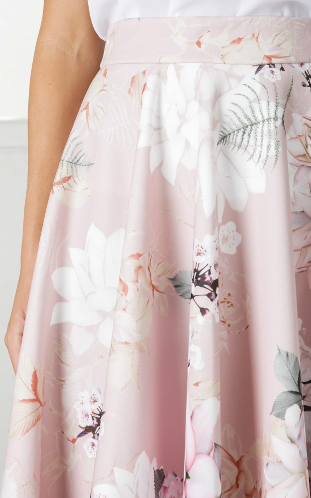 Whirlwind midi skirt in blush floral Showpo