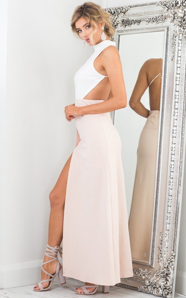 maxi dress with back out