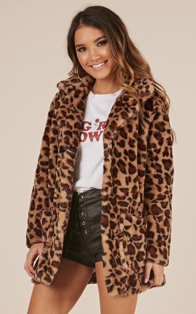 Thats The Trouble coat in leopard print