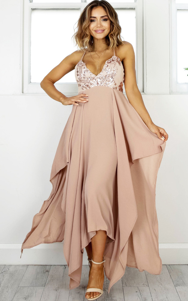 Fix You maxi dress in beige SHOWPO Fashion Online
