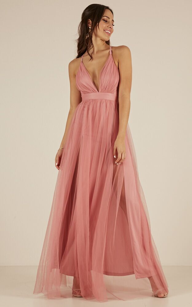 Celebrate Tonight maxi dress  in dusty  pink  Showpo NZ 